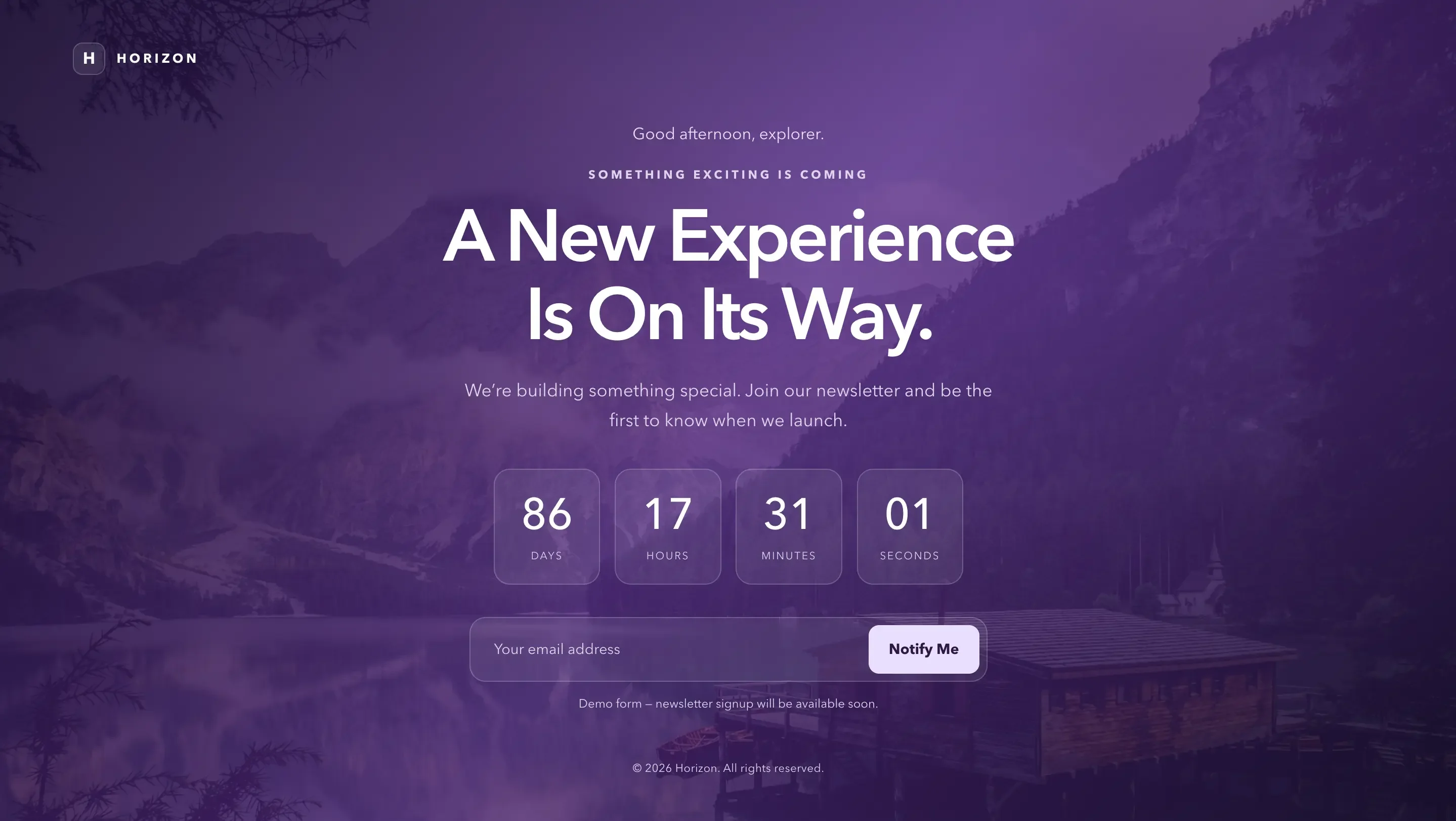 Horizon — Coming Soon Html Template template preview